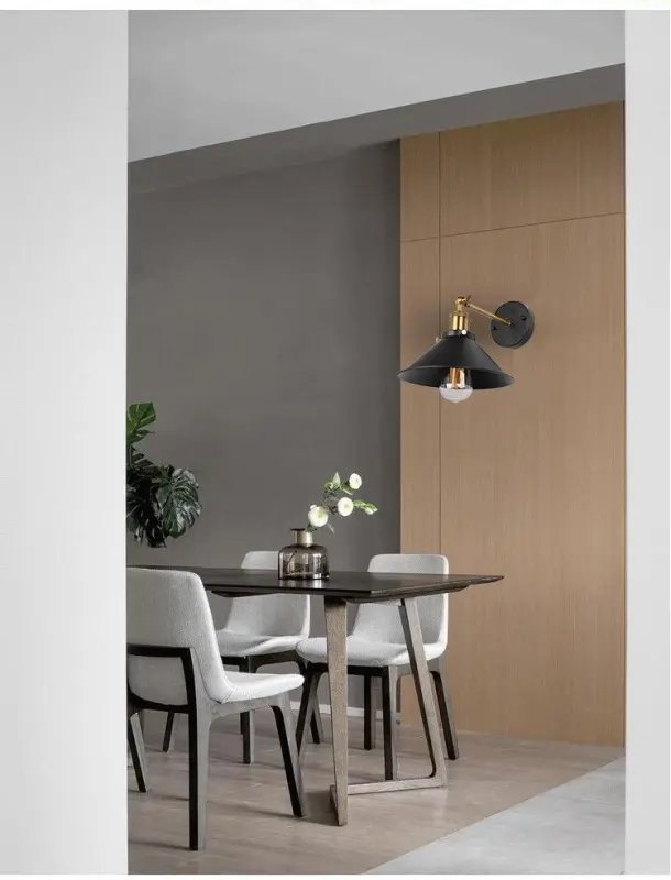 IMAGE- Lámpara de pared, apta para interiores y exteriores, iluminación retro y lujosa, lampara ajustable y fácil de instalar, socket E27 (foco no incluido 1 pieza)