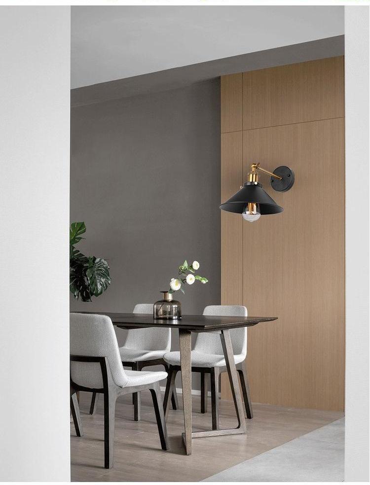 IMAGE- Lámpara de pared, apta para interiores y exteriores, iluminación retro y lujosa, lampara ajustable y fácil de instalar, socket E27 (foco no incluido 1 pieza)