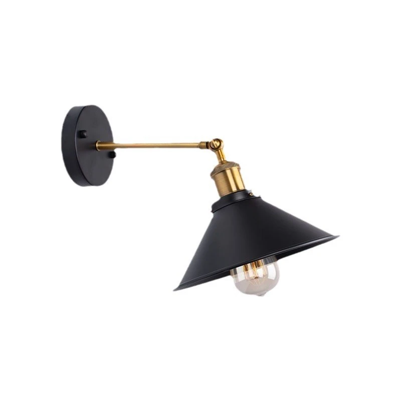 IMAGE- Lámpara de pared, apta para interiores y exteriores, iluminación retro y lujosa, lampara ajustable y fácil de instalar, socket E27 (foco no incluido 1 pieza)