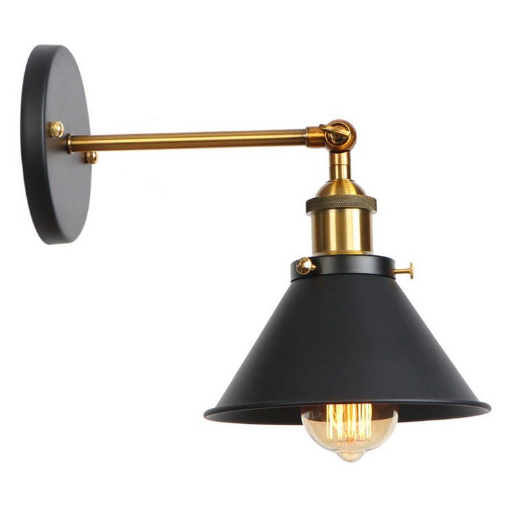 IMAGE- Lámpara de pared, apta para interiores y exteriores, iluminación retro y lujosa, lampara ajustable y fácil de instalar, socket E27 (foco no incluido 1 pieza)