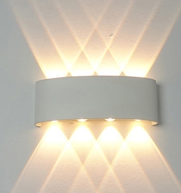 IMAGE- LED Lampara Pared Industrial IP65 Impermeable Fuentes de Luz Superior e Inferior para la Iluminación Interior y Exterior Negro