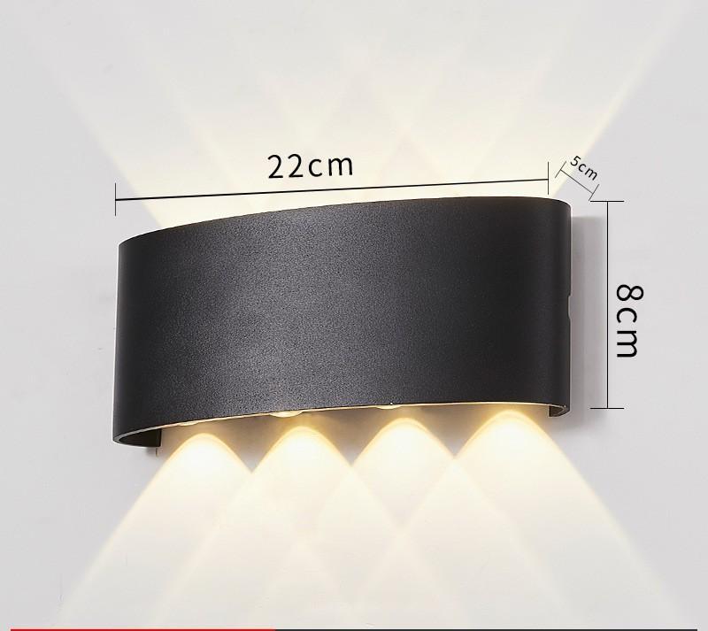 IMAGE- LED Lampara Pared Industrial IP65 Impermeable Fuentes de Luz Superior e Inferior para la Iluminación Interior y Exterior Negro