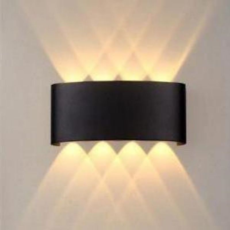 IMAGE- LED Lampara Pared Industrial IP65 Impermeable Fuentes de Luz Superior e Inferior para la Iluminación Interior y Exterior Negro