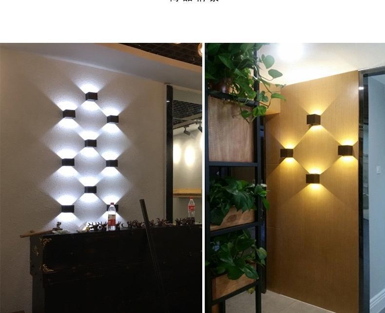 IMAGE- lampara exterior pared, 5W lampara de pared, iluminación led modernos, Ángulo de haz ajustable hacia arriba y hacia abajo, negro(luz calida)