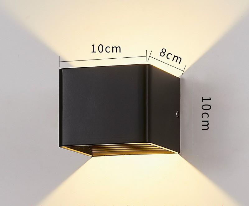 IMAGE- lampara exterior pared, 5W lampara de pared, iluminación led modernos, Ángulo de haz ajustable hacia arriba y hacia abajo, negro(luz calida)