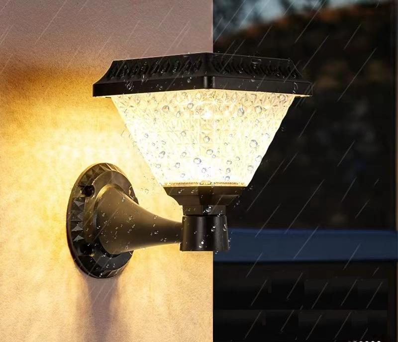 IMAGE-Lampara solar de pared (diseño similar a vidrio) Luces Solares Exterior, Luces Solares Jardin, Impermeables IP65 Luz Solar para Pavimento, Automático Lámpara Solar para Jardin Camino Patio Pasarela Césped