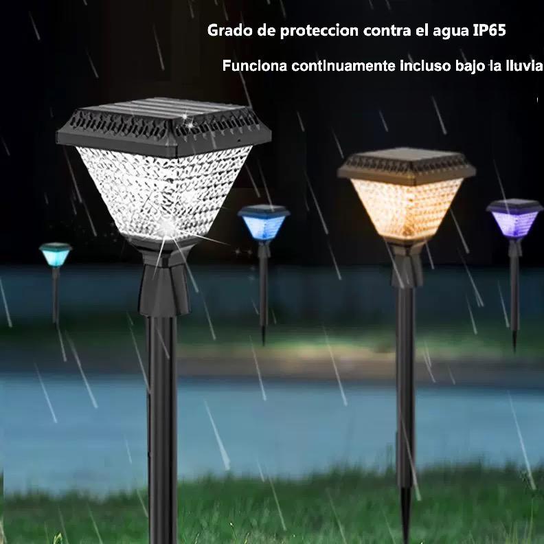 IMAGE- Luces Solares Exterior Encajada en el Suelo  Blanco Cálido & RGB Degradado Impermeables IP65 Luces Solares Jardin, Automático Lámpara Solar,Luz Solares para Jardin Camino Patio Pasarela Césped Casa