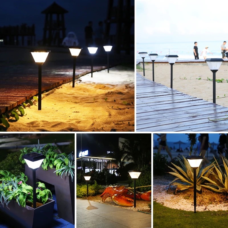 IMAGE- Luces Solares Exterior Encajada en el Suelo  Blanco Cálido & RGB Degradado Impermeables IP65 Luces Solares Jardin, Automático Lámpara Solar,Luz Solares para Jardin Camino Patio Pasarela Césped Casa
