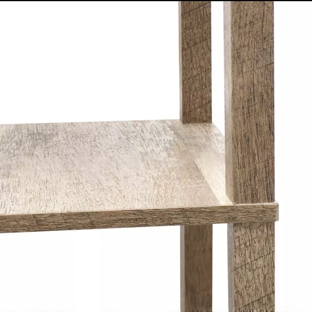Lámpara de piso de tela de madera estilo creativo y calido, lámparas de cabecera de cama de dormitorio residencial sala de estar, iluminación + estante multifuncional
