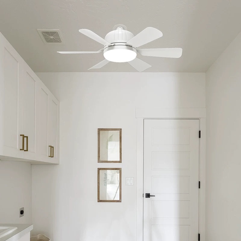 IMAGE-Ventilador de techo con luz, E26/E27 Lampara con Ventiladores de Techo con Control Remoto,Luz de Ventilador de techo,3000K-6500K/brillo regulable,Tres velocidades del viento,40W (40W-Blanco)