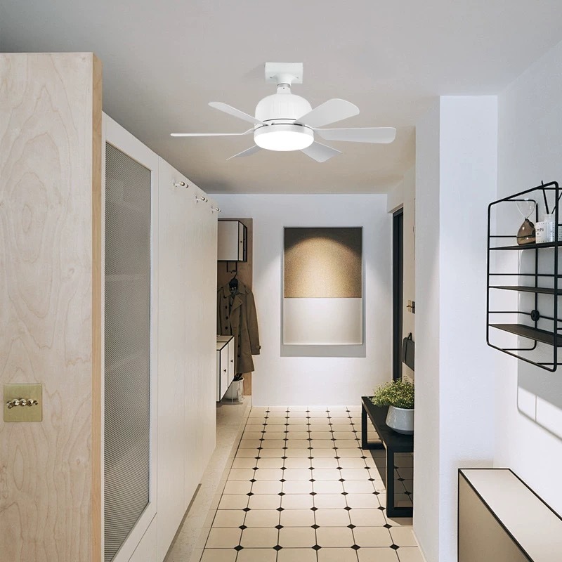 IMAGE-Ventilador de techo con luz, E26/E27 Lampara con Ventiladores de Techo con Control Remoto,Luz de Ventilador de techo,3000K-6500K/brillo regulable,Tres velocidades del viento,40W (40W-Blanco)