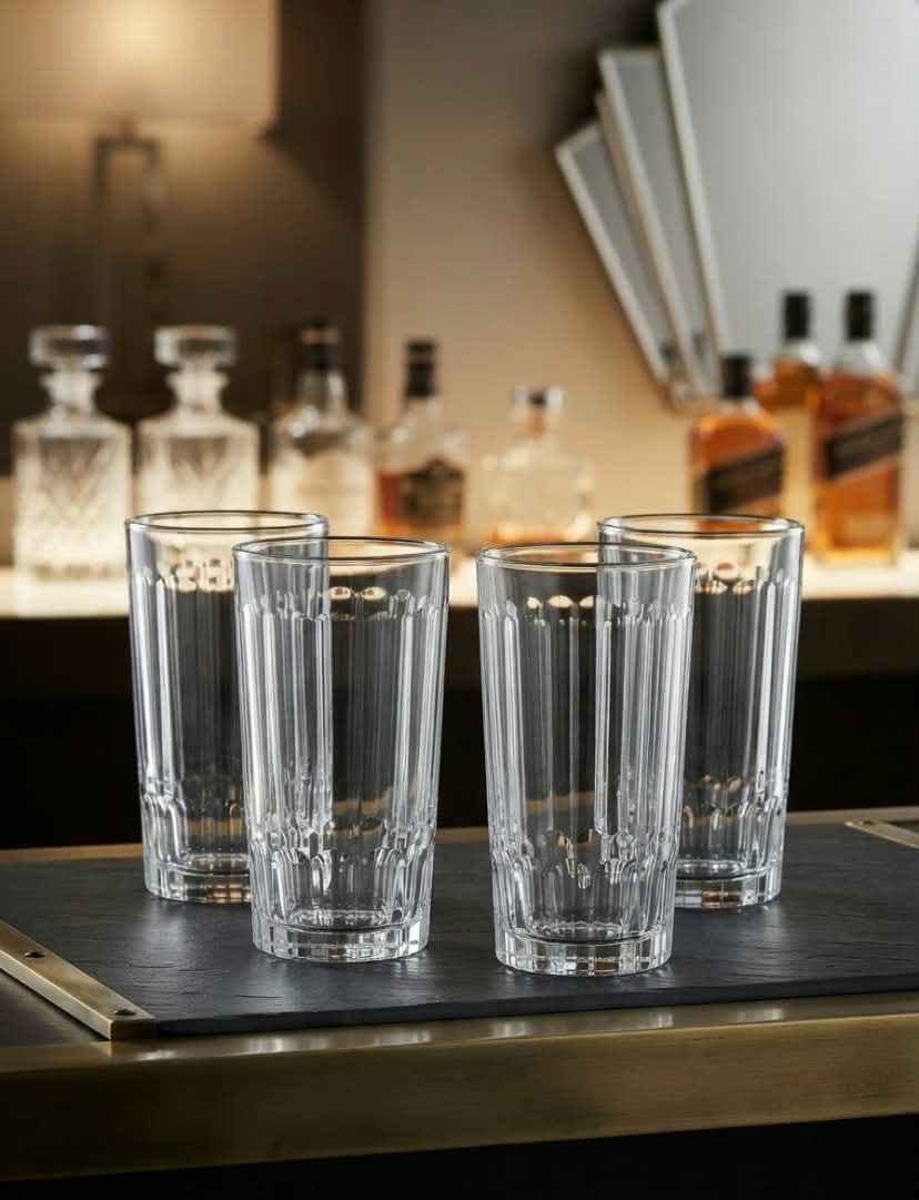 Vasos Altos de Cristal Facetado