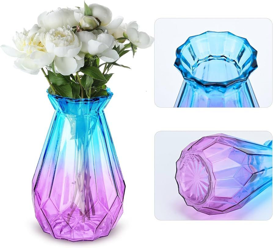 Jarrón de Cristal con Relieve Geométrico