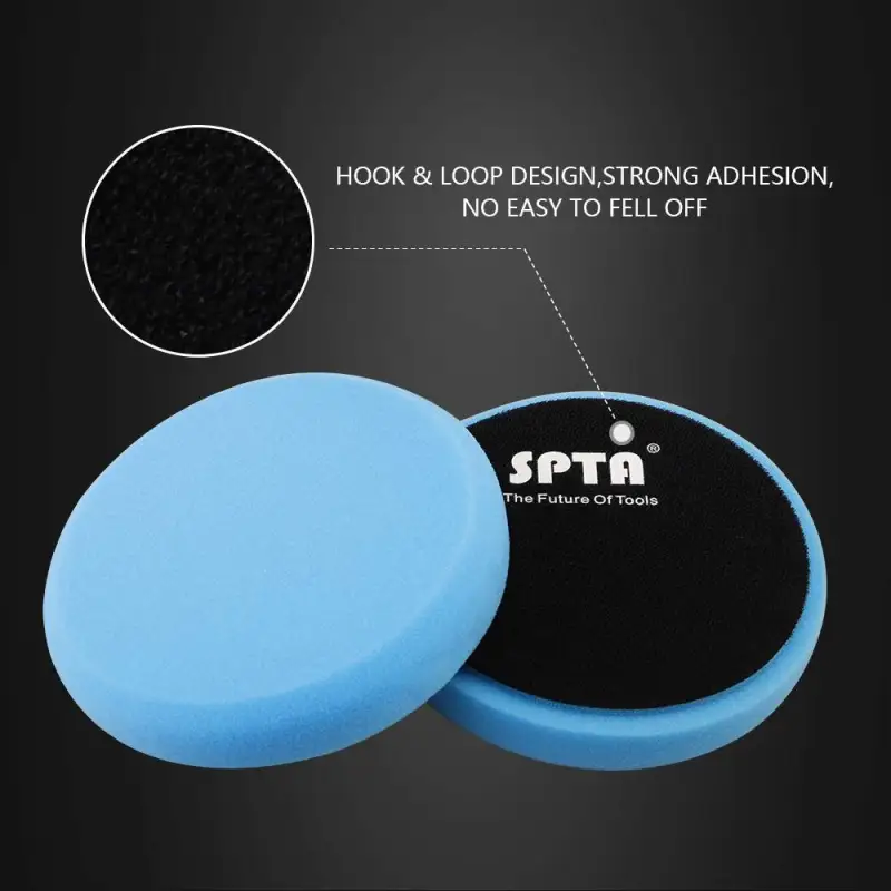 SPTA 3" to 7" Car Spong Buffing Polishing Pads, Flat Buffing Pads For DA/RO/GA Car Buffer Polisher