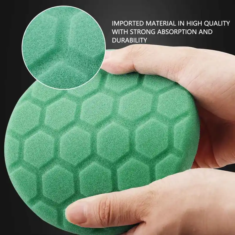 SPTA 3" to 7" Car Spong Buffing Polishing Pads, Hex-Logic Buffing Pads For DA/RO/GA Car Buffer Polisher