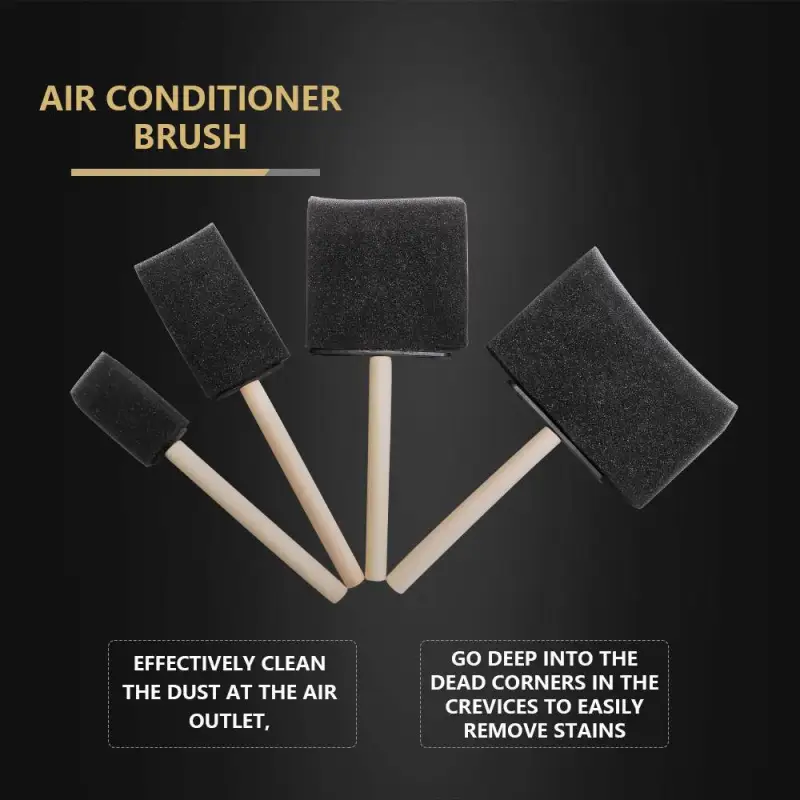 SPTA 4pcs Car Air Conditioner Vent Brush Kit Grille Detailing Cleaner Blinds Duster Clean Auto Detailing