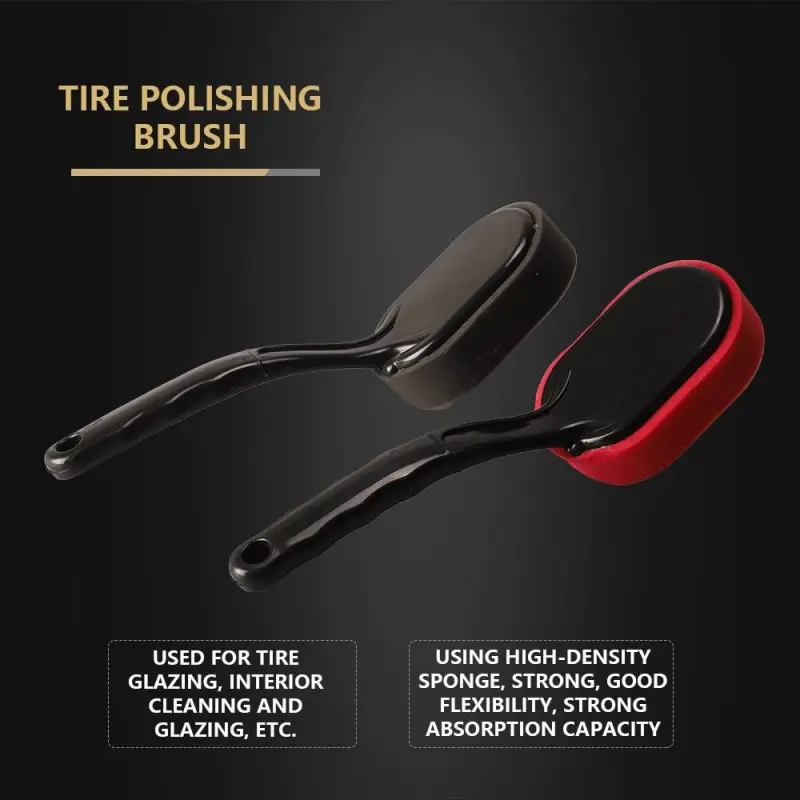 SPTA Car Wheel and Tire Waxing Applicator Coating Sponge Brush Black and Red Waxing Sponge Brush Replaceable Cleaning Hand Pad