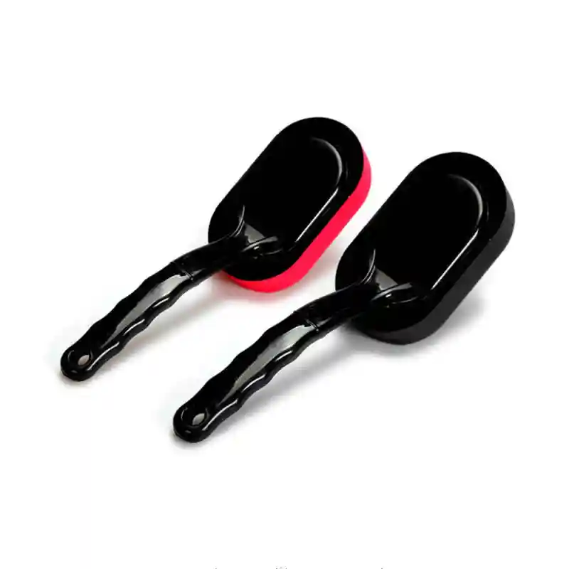 SPTA Car Wheel and Tire Waxing Applicator Coating Sponge Brush Black and Red Waxing Sponge Brush Replaceable Cleaning Hand Pad