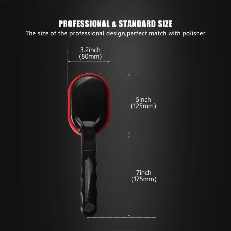 SPTA Car Wheel and Tire Waxing Applicator Coating Sponge Brush Black and Red Waxing Sponge Brush Replaceable Cleaning Hand Pad