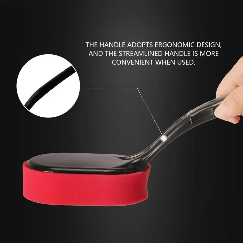 SPTA Car Wheel and Tire Waxing Applicator Coating Sponge Brush Black and Red Waxing Sponge Brush Replaceable Cleaning Hand Pad