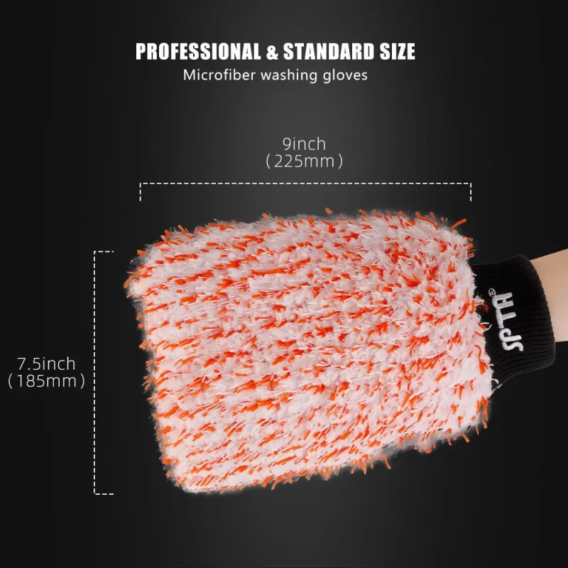 SPTA Soft Absorbancy Glove New Style Microfiber Car Washing Gloves Doubleside Colored Velvet Glove