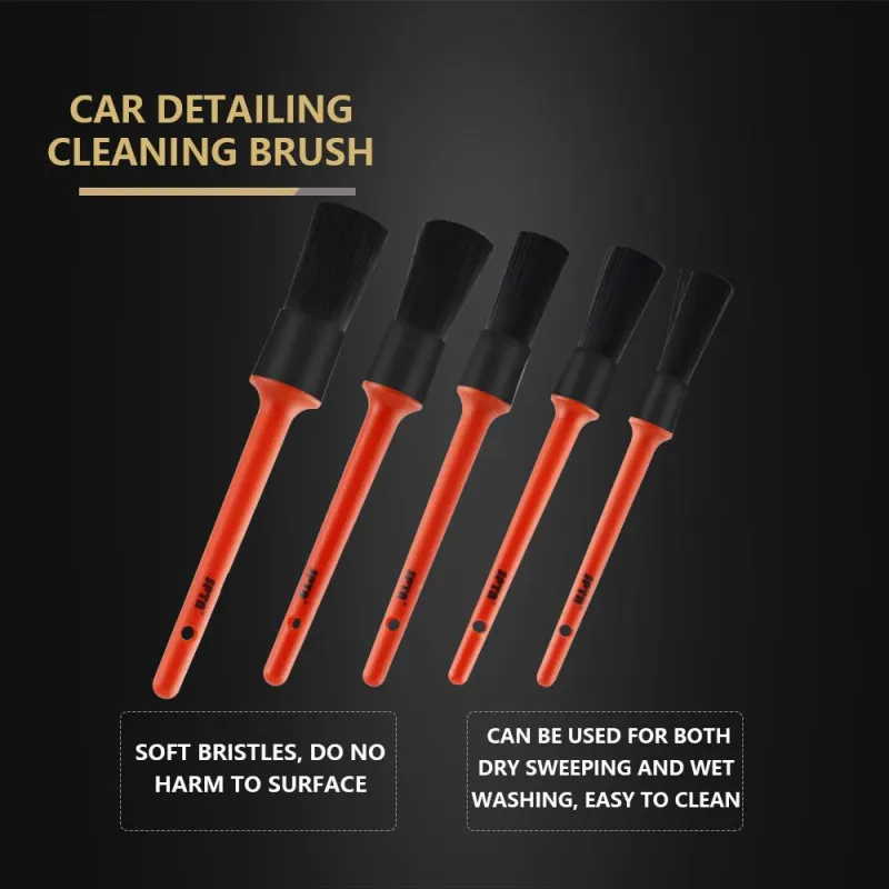 SPTA Car Detailing Sharpening Bristles Cleaning Brushes Auto Detail Tools Products 5Pcs Wheels Dashboard Car-styling Accessories