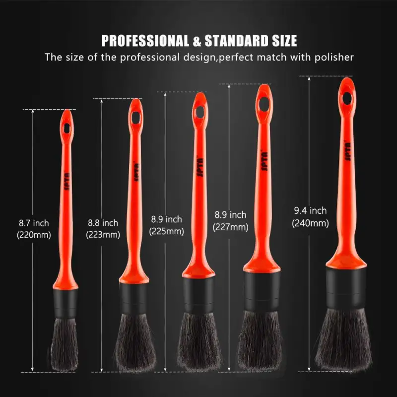 SPTA Handle Car Detail Brush with Natural Boar's Hair Vehicle Interior Cleaning for Seat Dashboard