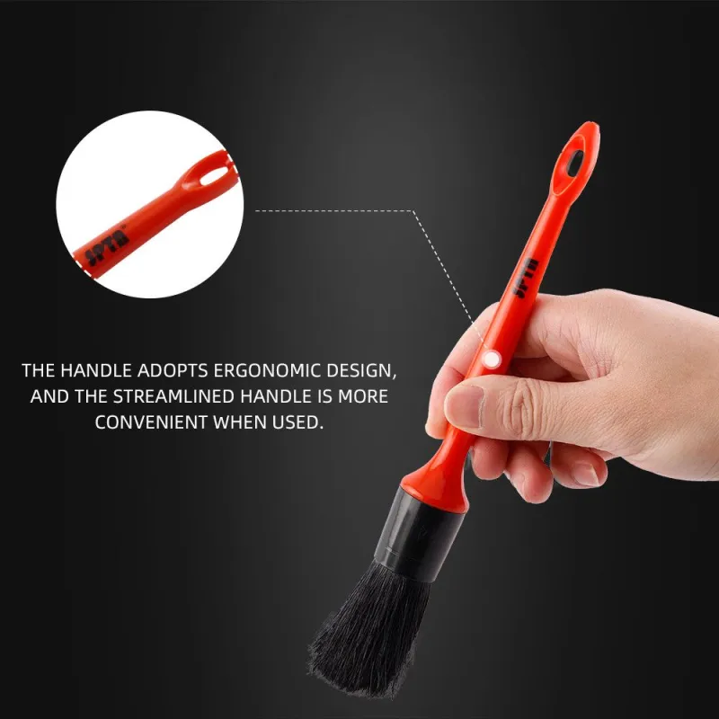 SPTA Handle Car Detail Brush with Natural Boar's Hair Vehicle Interior Cleaning for Seat Dashboard
