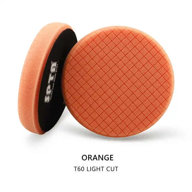 SPTA 5" to 7" Car Spong Buffing Polishing Pads, Grid Mark Buffing Pads For DA/RO/GA Car Buffer Polisher