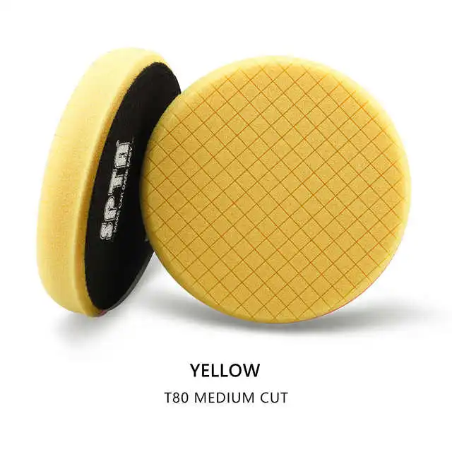 SPTA 5" to 7" Car Spong Buffing Polishing Pads, Grid Mark Buffing Pads For DA/RO/GA Car Buffer Polisher