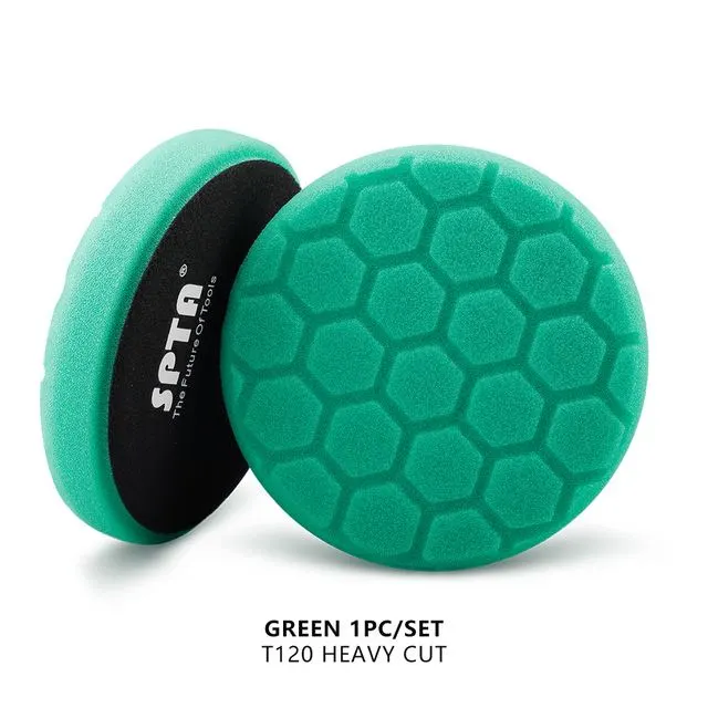 SPTA 3" to 7" Car Spong Buffing Polishing Pads, Hex-Logic Buffing Pads For DA/RO/GA Car Buffer Polisher