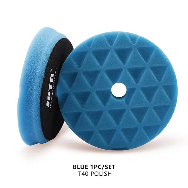 SPTA 5" to 6" Car Spong Buffing Polishing Pads, Beveled Edge Triangle Buffing Pads For DA/RO/GA Car Buffer Polisher