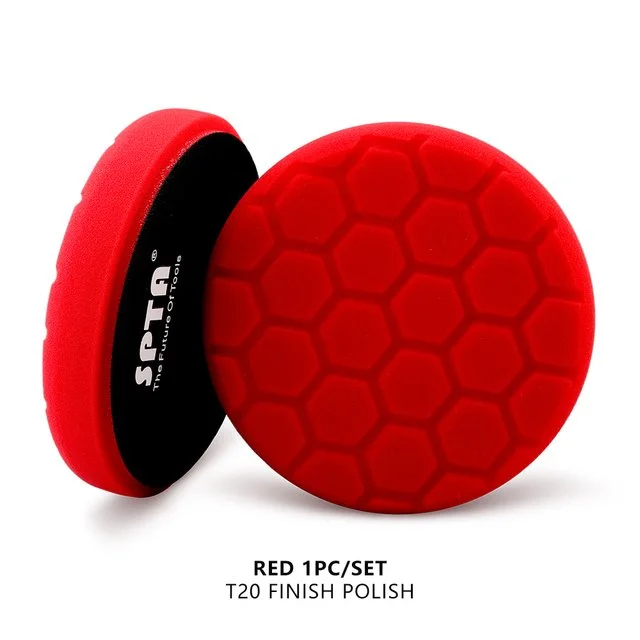 SPTA 3" to 7" Car Spong Buffing Polishing Pads, Hex-Logic Buffing Pads For DA/RO/GA Car Buffer Polisher