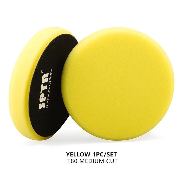 SPTA 3" to 7" Car Spong Buffing Polishing Pads, Flat Buffing Pads For DA/RO/GA Car Buffer Polisher