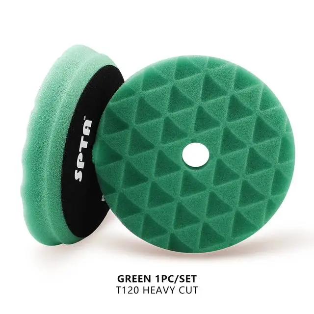 SPTA 5" to 6" Car Spong Buffing Polishing Pads, Beveled Edge Triangle Buffing Pads For DA/RO/GA Car Buffer Polisher
