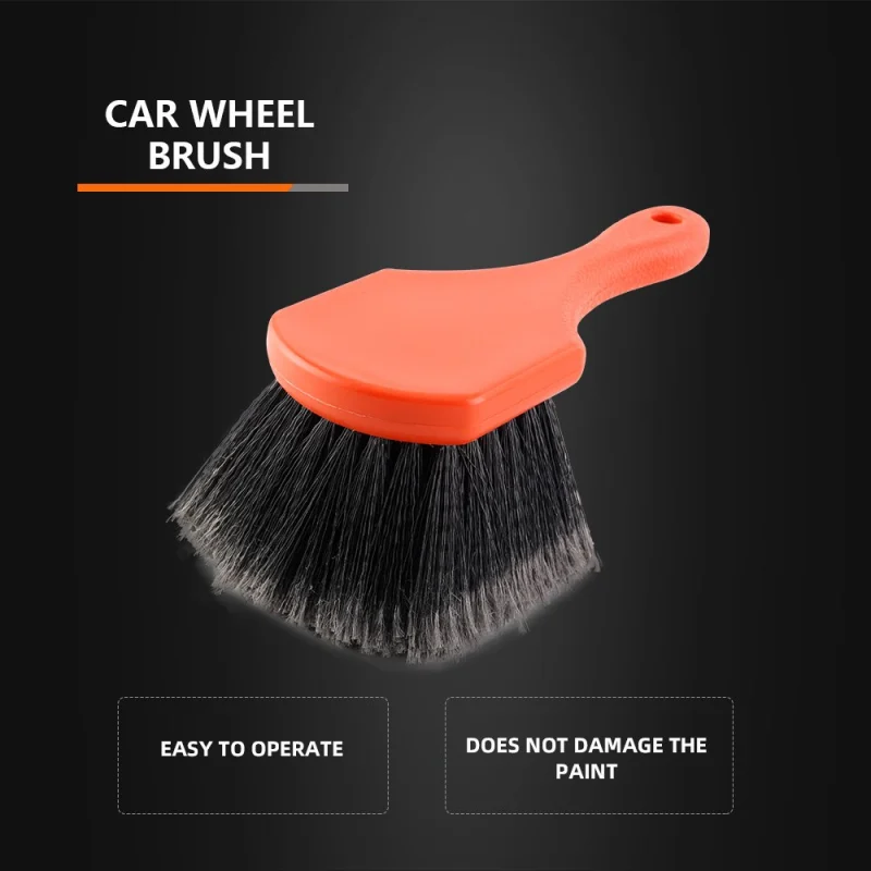 SPTA Wheel Tire Brush Soft Bristle Car Cleaning Brush Car Wash Brush Alloy Wheel Brush Tire Rim Hub Cleaning Brush