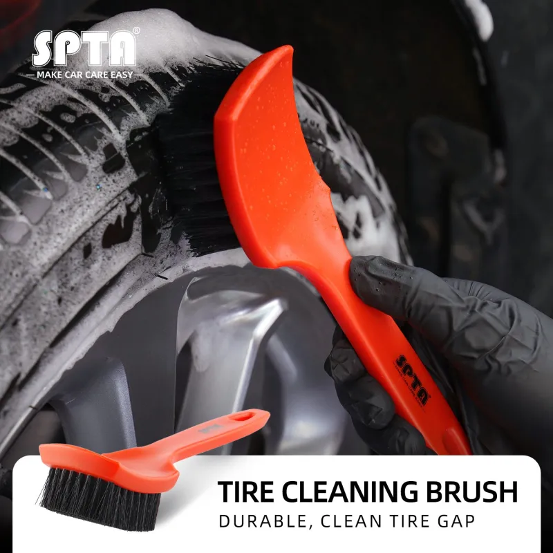 SPTA 1PC Car Wheel Tire Rim Scrub Brush Auto Detailing Brush Special PP Silk Brush Cleaner