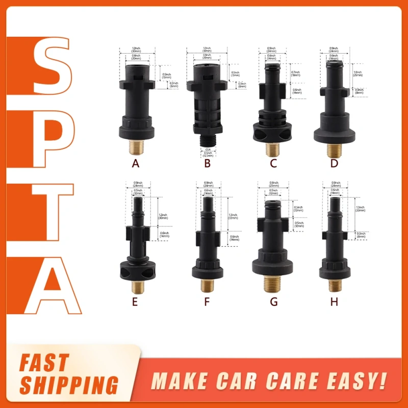 SPTA Snow Foam Lance Adapters Plastic Adapter Foam Nozzle Foam Generator Snow Foam Adapters for High Pressure Washer