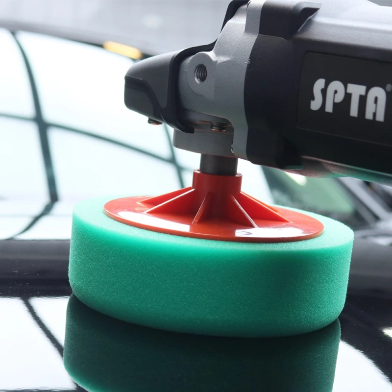 SPTA 6inch Polishing Pad Sponge With Tray M14 Thread Backing Plate Car Paint Waxing Sponge Polishing Disc For RO Polisher