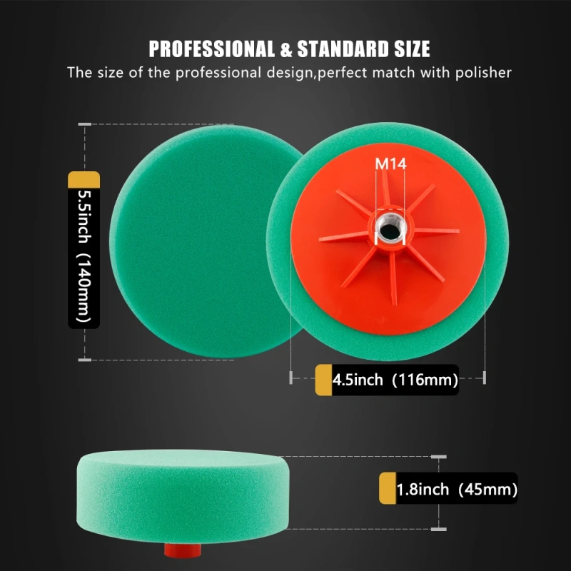 SPTA 6inch Polishing Pad Sponge With Tray M14 Thread Backing Plate Car Paint Waxing Sponge Polishing Disc For RO Polisher