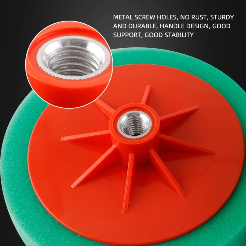 SPTA 6inch Polishing Pad Sponge With Tray M14 Thread Backing Plate Car Paint Waxing Sponge Polishing Disc For RO Polisher