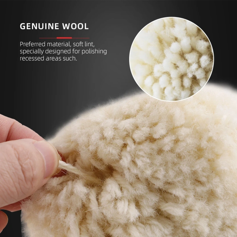 SPTA 4" Genuine Wool Buffing Ball Polishing Ball Hex Shank Turn Power Drill OR Impact Driver Into High-Speed Polisher