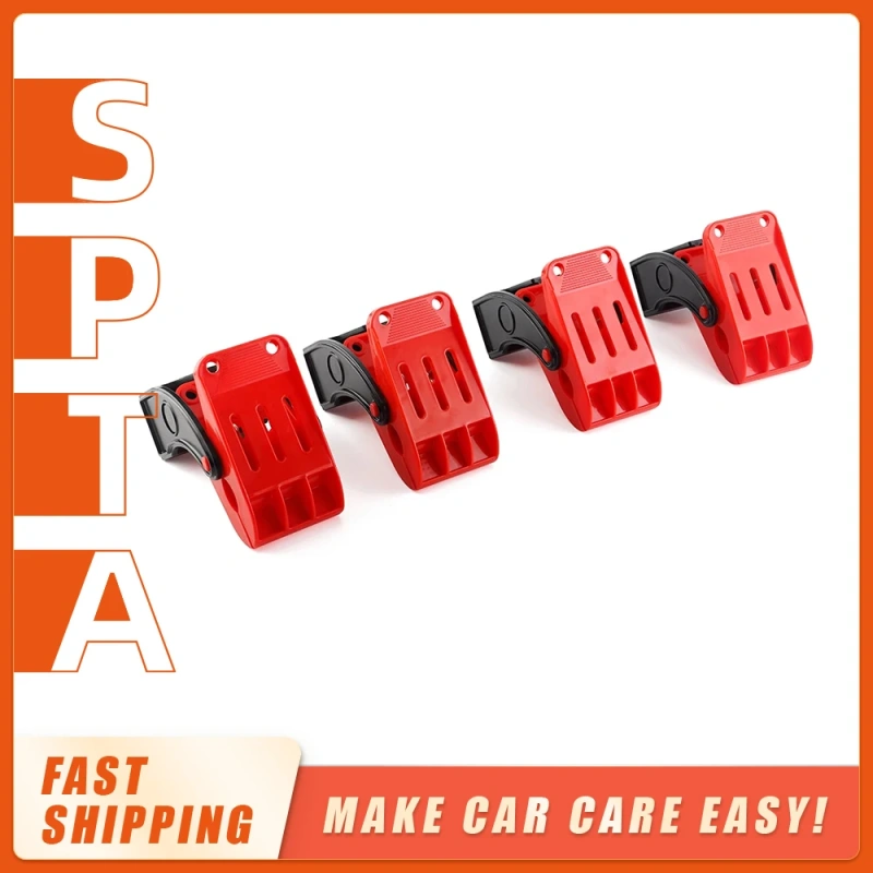 SPTA 4Pcs Car Cleaning Floor Mat Pad Cleaning Hooks Carpet Wash Clamp Multifunctional Yoga Mat Clip Tools
