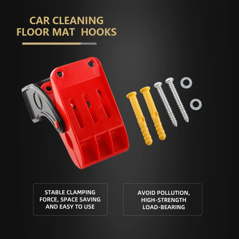 SPTA 4Pcs Car Cleaning Floor Mat Pad Cleaning Hooks Carpet Wash Clamp Multifunctional Yoga Mat Clip Tools
