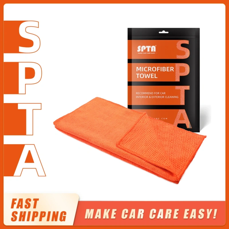 SPTA Microfiber Car Wash Towel With 2 Different Sides Waxing Towel Absorbent Car Care Cloth For Waxting Remove