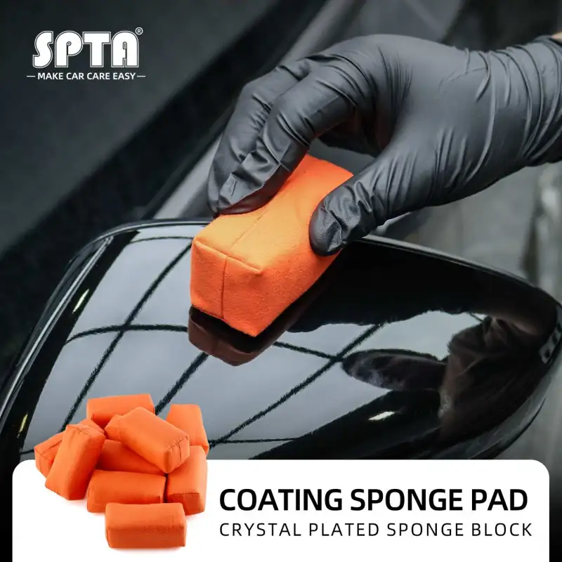 SPTA 10Pcs Set Car Crystal Plated Sponge Block Coating Sponge Pad Special Sponge For Car Crystal Plating Soft Coating Pad