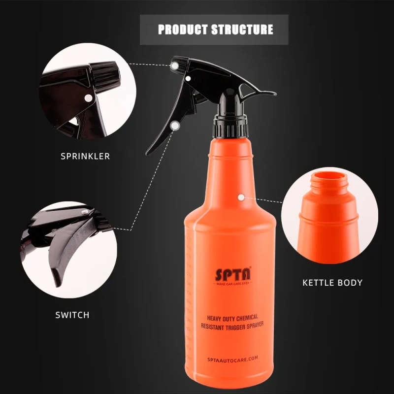 SPTA 700ml Professional Sprayer Acid and Alkali Resistant Atomozing Sprinkling Can Adjustable Nozzle For Car Beauty