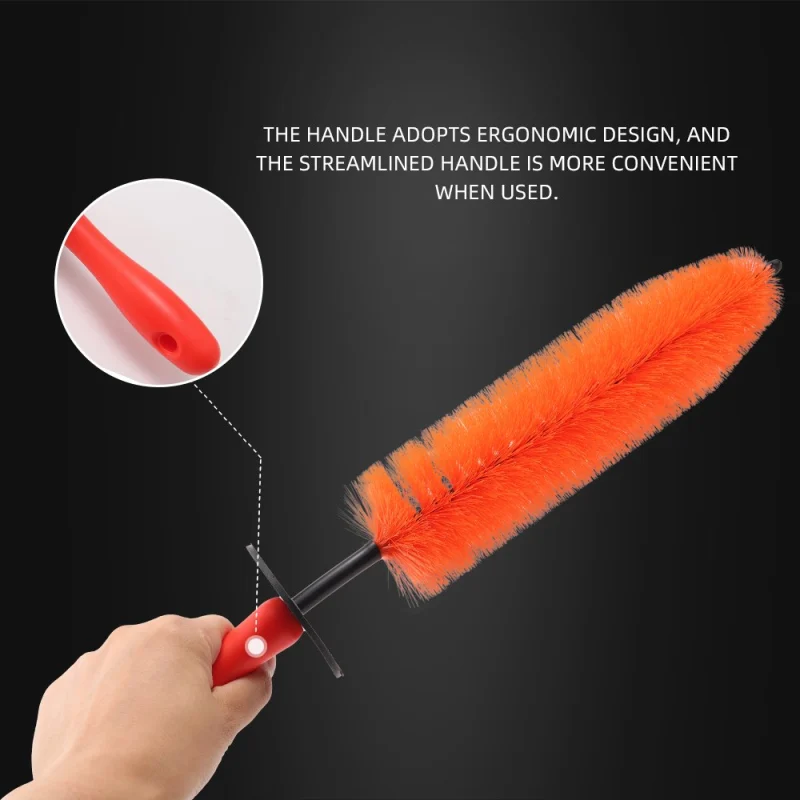 SPTA Car Wheel Brush, 2pcs Orange Car Wheel & Hub Cleaning Brush
