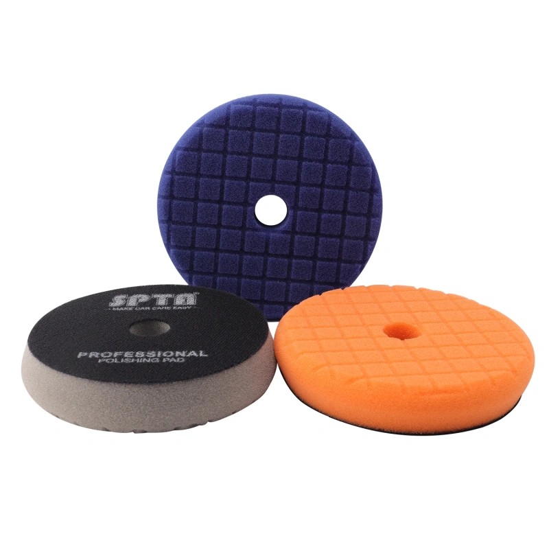 SPTA V2.0 3"/5"/6" Buffing Polishing Pad Grid Mark Cutting Polishing Pad Kit for Car Buffer Polisher Compounding Polishing and Waxing