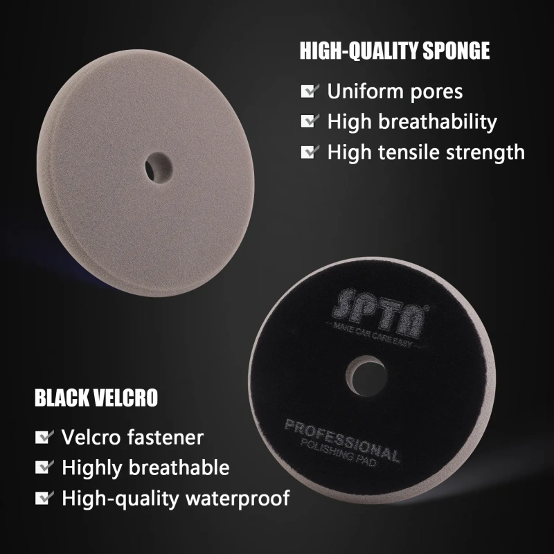 SPTA V2.0 Gray Finish Polishing Pad Flat Pad for Car Buffer Polisher Compounding